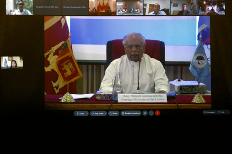 Hon. Mr Dinesh Gunawardena Foreign Minister of Sri Lanka addressing the CCM